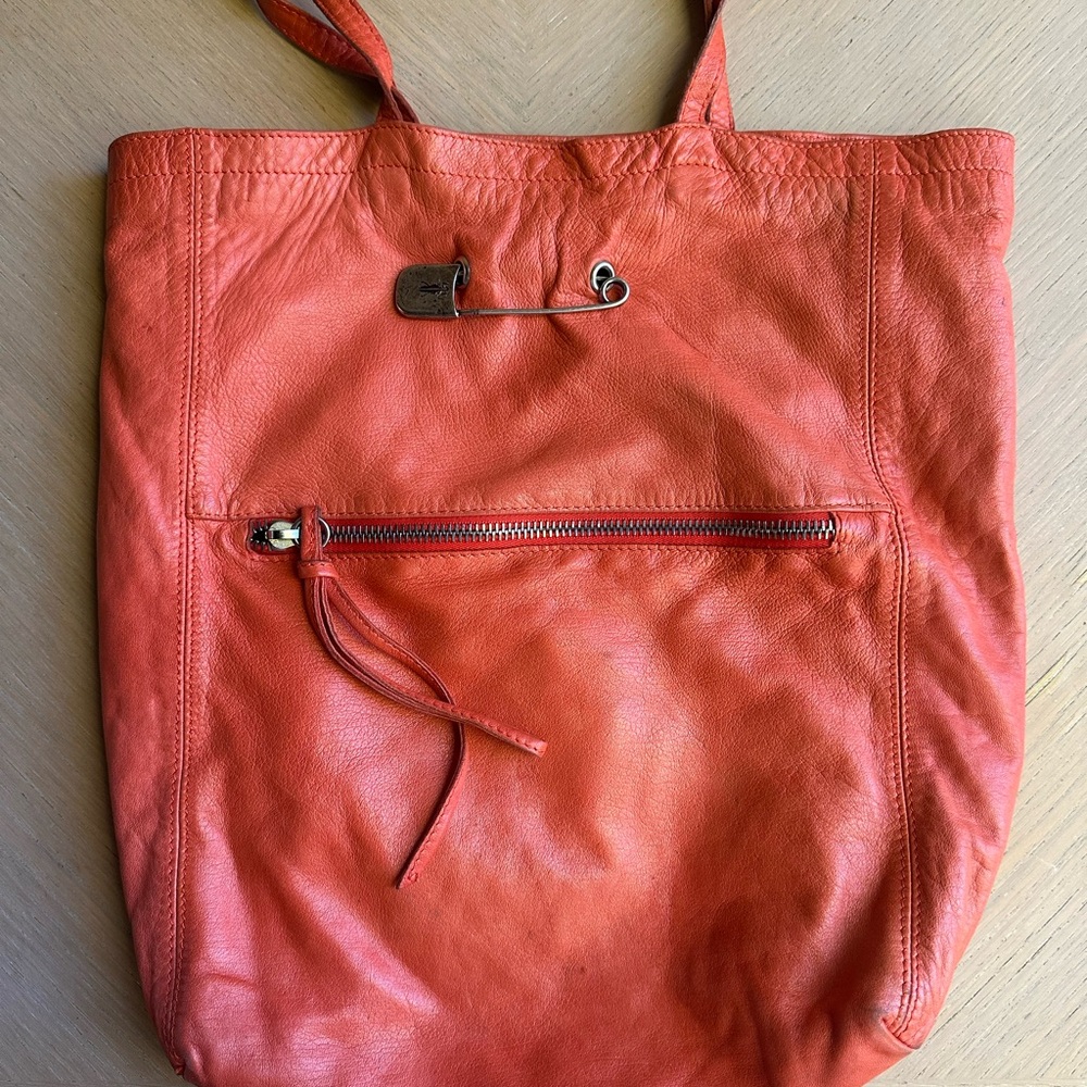 Sissi Rosi Orange Leather Tote Bag